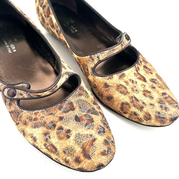 Donald J Pliner Henna Leopard Print Tapestry Mary Jane Ballet Flats Size 9.5 - Picture 5 of 9